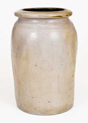 Rare 1 Gal. Morgantown, WV Stoneware Jar with Coggled Decoration