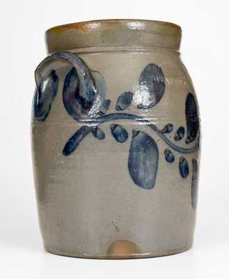  R. W. RUSSELL / BEAVER, PA Stoneware Jar with Cobalt Decoration