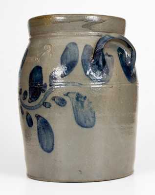  R. W. RUSSELL / BEAVER, PA Stoneware Jar with Cobalt Decoration