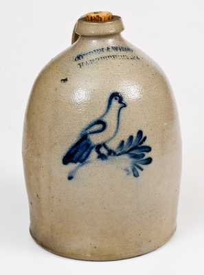 Fine COWDEN & WILCOX / HARRISBURG, PA Stoneware Jug w/ Bird Design