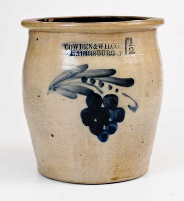 COWDEN & WILCOX / HARRISBURG, PA Stoneware Grapes Jar