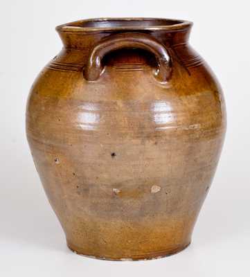 Early BOSTON Stoneware Jar w/ Iron-Oxide Decoration, circa 1793-1797