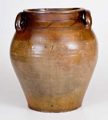 Early BOSTON Stoneware Jar w/ Iron-Oxide Decoration, circa 1793-1797