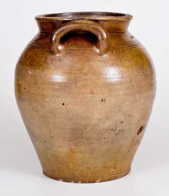 Early BOSTON Stoneware Jar w/ Iron-Oxide Decoration, circa 1793-1797