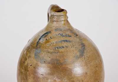 C. CROLIUS / MANUFACTURER / MANHATTAN-WELLS / NEW-YORK Stoneware Jug