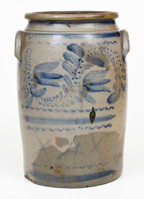Stoneware Jar w/ Profuse Floral Decoration att. Isaac Hewitt, Rices Landing, PA
