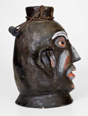 Rare Painted Face Jug, North Wilkesboro, NC, origin, circa 1925