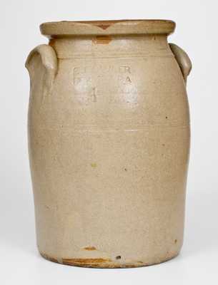 4 Gal. att. Beaver, PA Stoneware Jar with Floral Decoration