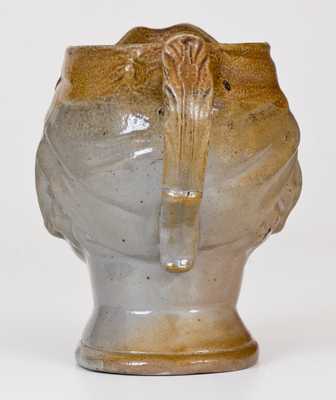Unusual English Stoneware Face Pitcher Inscribed