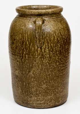 Alkaline-Glazed Double-Handled Alabama or Georgia Stoneware Jar