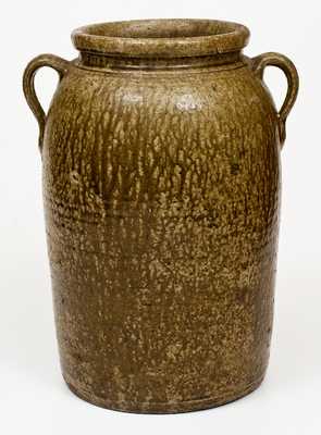 Alkaline-Glazed Double-Handled Alabama or Georgia Stoneware Jar