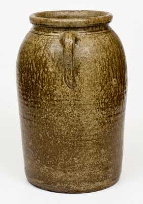 Alkaline-Glazed Double-Handled Alabama or Georgia Stoneware Jar