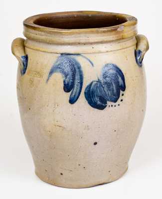 3 Gal. JOHN BELL / WAYNESBORO Stoneware Jar with Floral Decoration