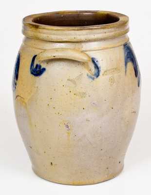 3 Gal. JOHN BELL / WAYNESBORO Stoneware Jar with Floral Decoration