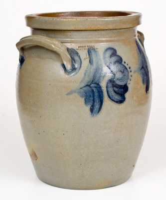 4 Gal. JOHN BELL / WAYNESBORO Stoneware Jar with Floral Decoration