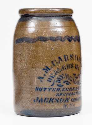 Very Unusual JACKSON COURTHOUSE, W.VA Stoneware Jar w/ Profuse Advertising