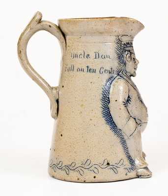 Exceptional Anna Pottery Stoneware Figural Railroad Conductor Pitcher