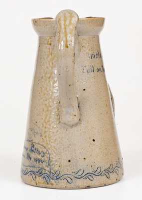 Exceptional Anna Pottery Stoneware Figural Railroad Conductor Pitcher
