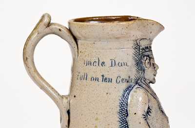 Exceptional Anna Pottery Stoneware Figural Railroad Conductor Pitcher