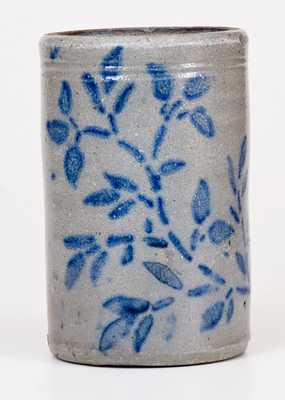 Small-Sized Western PA Stoneware Canning Jar with Stenciled Foliate Decoration