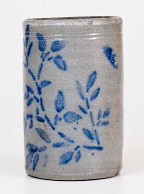 Small-Sized Western PA Stoneware Canning Jar with Stenciled Foliate Decoration