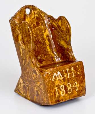 English Redware Rocking Chair Inscribed 