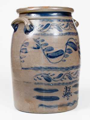 4 Gal. Stoneware Jar with Profuse Cobalt Decoration att. Shinnston, WV