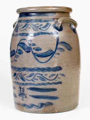 4 Gal. Stoneware Jar with Profuse Cobalt Decoration att. Shinnston, WV