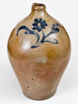 Important John Remmey II, Manhattan, NY, circa 1785 Stoneware Jug, Inscribed 