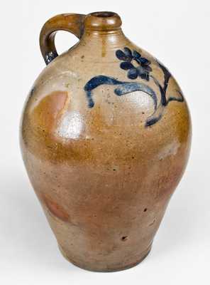 Important John Remmey II, Manhattan, NY, circa 1785 Stoneware Jug, Inscribed 