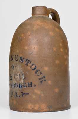 1/2 Gal. Western PA Stoneware Jug with Pittsburgh Advertising