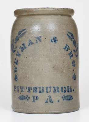 WEYMAN & BRO. / PITTSBURGH, PA Stoneware Tobacco Jar