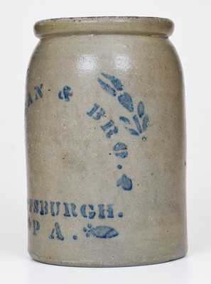 WEYMAN & BRO. / PITTSBURGH, PA Stoneware Tobacco Jar