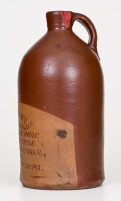 Rare Tanware Jug with Pittsburgh Stenciled Advertising