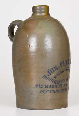 1/2 Gal. Stoneware Jug with Stenciled Pittsburgh, PA Advertising