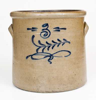 3 Gal. Ohio Stoneware Crock with Slip-Trailed Decoration