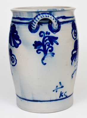 7 Liter Westerwald, Germany Stoneware Jar w/ Elaborate Floral Decoration