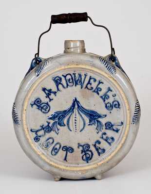 BARDWELL'S ROOT BEER Whites Utica Molded Stoneware Canteen