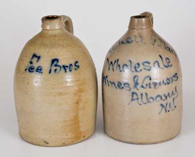 Lot of Two: NY Stoneware Advertising Jugs incl. Albany, NY and LYONS Example