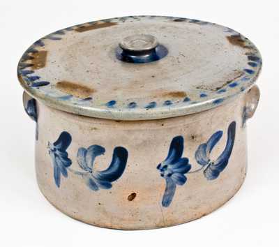 P. HERRMANN, Baltimore Stoneware Cake Crock with Lid