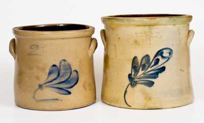 Lot of Two: New York State Stoneware Crocks: ADAM CAIRE and J. FISHER