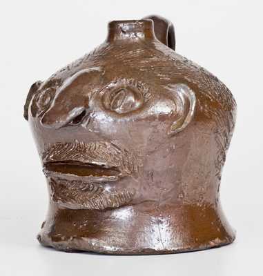Rare and Fine Stoneware Face Jug att. Charles P. Ferguson, Barrow County, Georgia