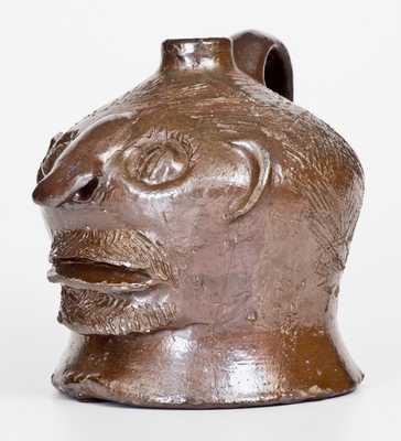 Rare and Fine Stoneware Face Jug att. Charles P. Ferguson, Barrow County, Georgia