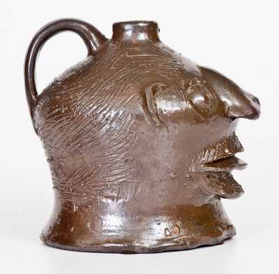 Rare and Fine Stoneware Face Jug att. Charles P. Ferguson, Barrow County, Georgia