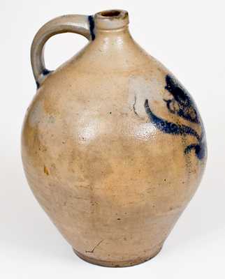 Albany, NY Stoneware Jug with Brushed Floral Decoration, circa 1825