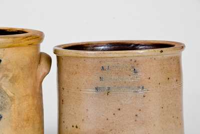 Two A.J. BUTTLER / NEW BRUNSWICK, NJ Stoneware Crocks