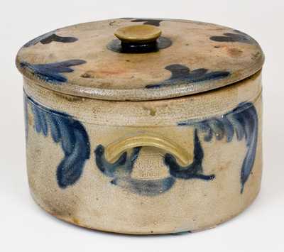 Richard Remmey, Philadelphia, PA Stoneware Butter Crock Paired w/ Decorated Lid