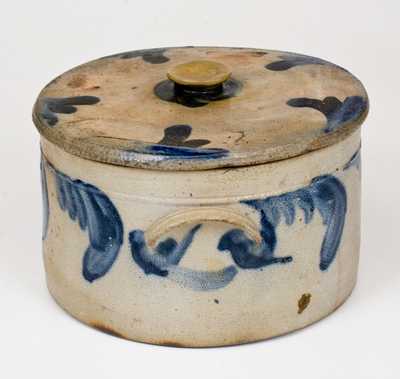 Richard Remmey, Philadelphia, PA Stoneware Butter Crock Paired w/ Decorated Lid