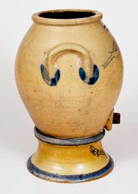 L. & B. G. CHASE / SOMERSET Stoneware Water Cooler w/ Impressed Birds Decoration