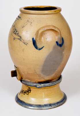 L. & B. G. CHASE / SOMERSET Stoneware Water Cooler w/ Impressed Birds Decoration